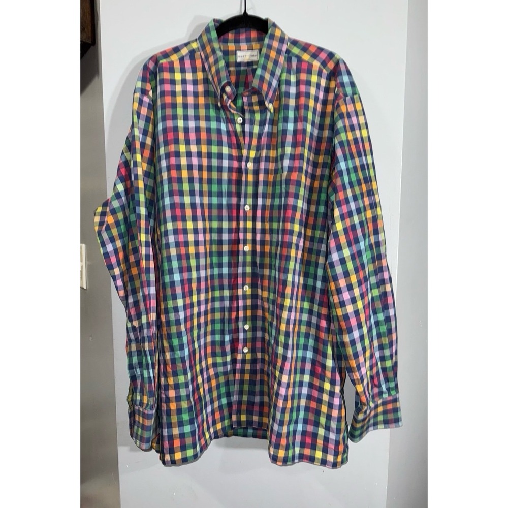 Maus‎ & Hoffman multicolor checked button down long sleeved men's shirt XXL